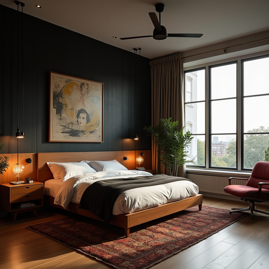 DIY black bedroom accent wall 18