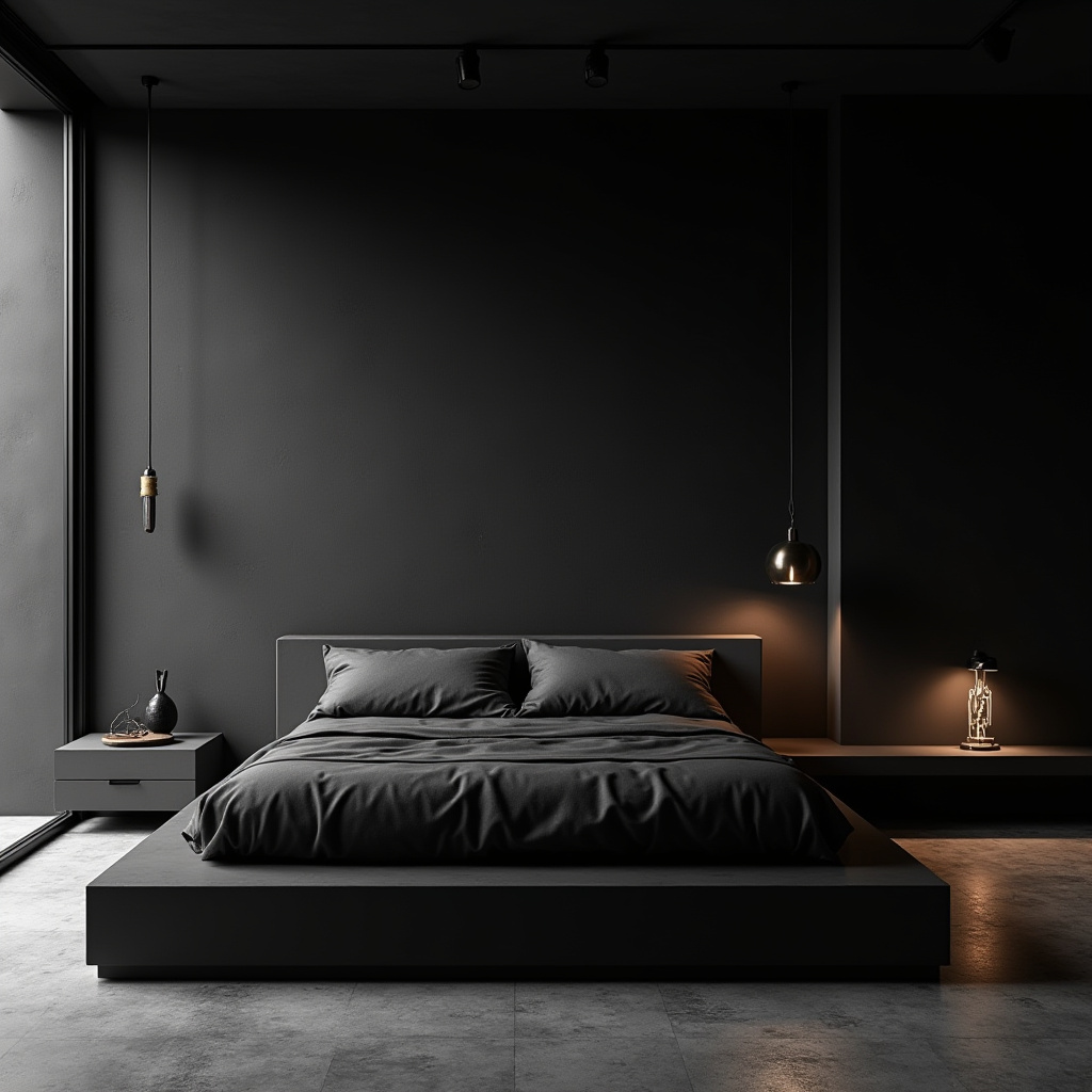 DIY black bedroom accent wall 21