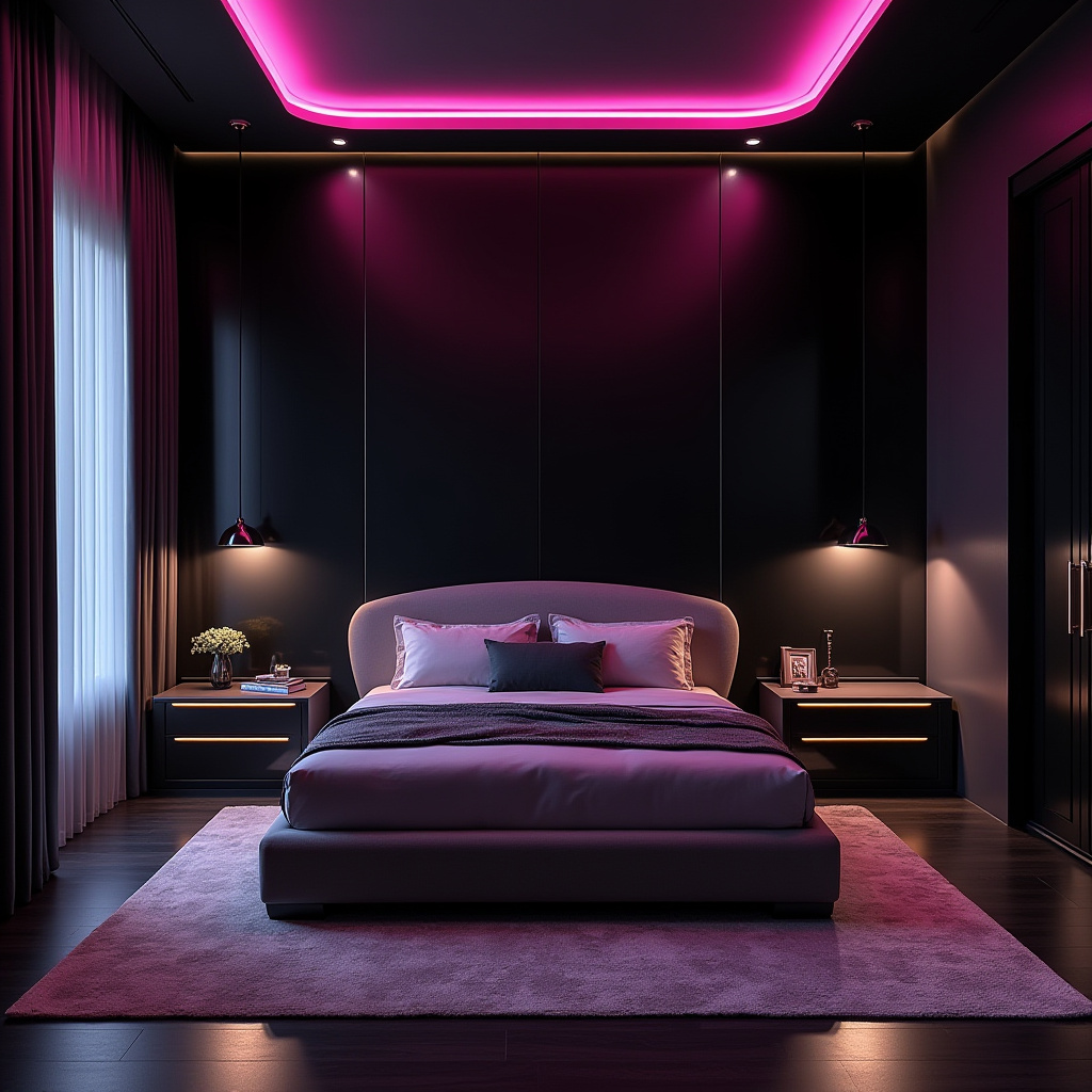 DIY black bedroom accent wall 25