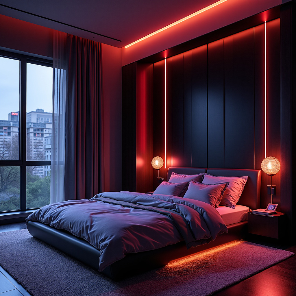 DIY black bedroom accent wall 26