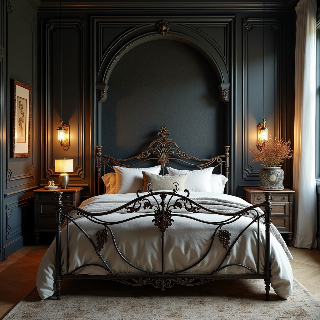 DIY black bedroom accent wall 29
