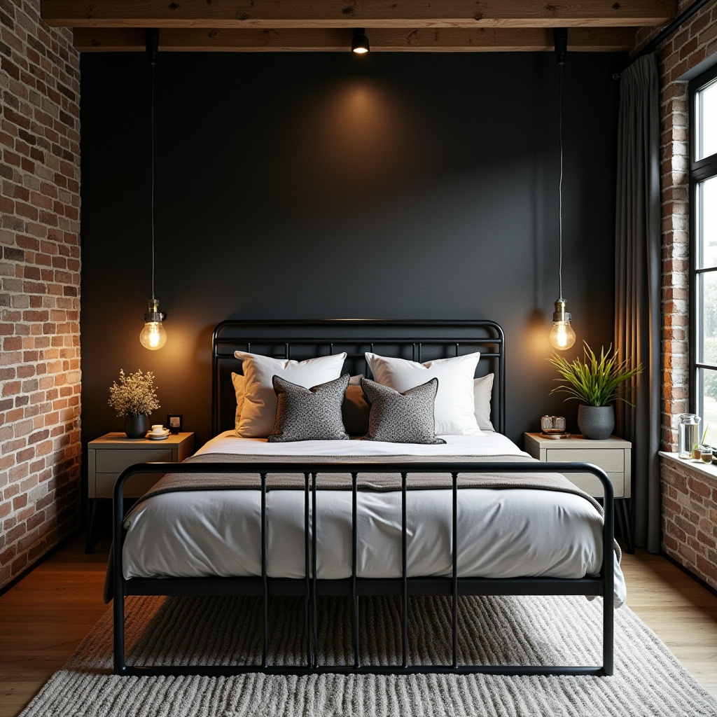 DIY black bedroom accent wall 3