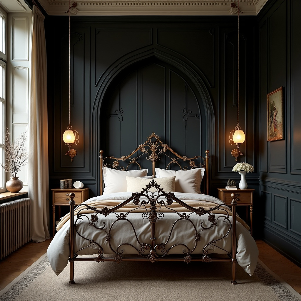 DIY black bedroom accent wall 30