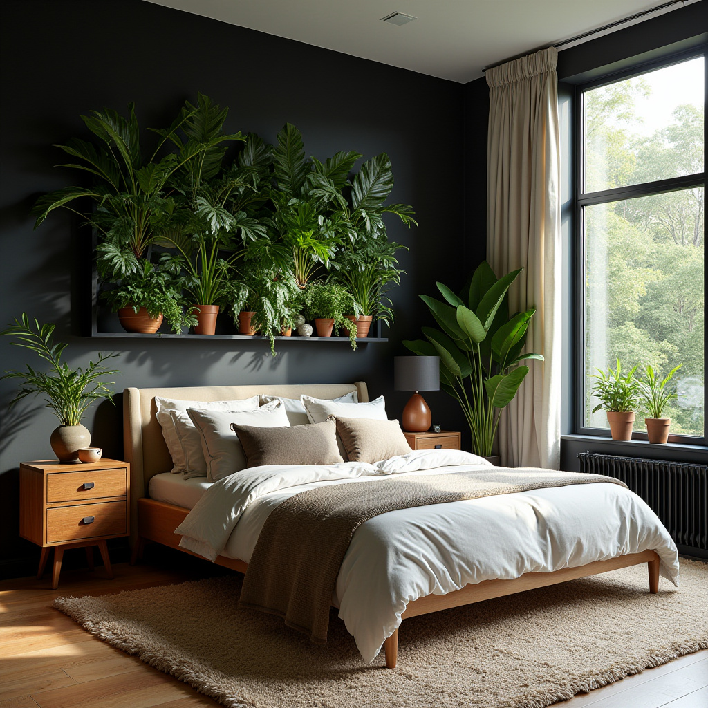 DIY black bedroom accent wall 31