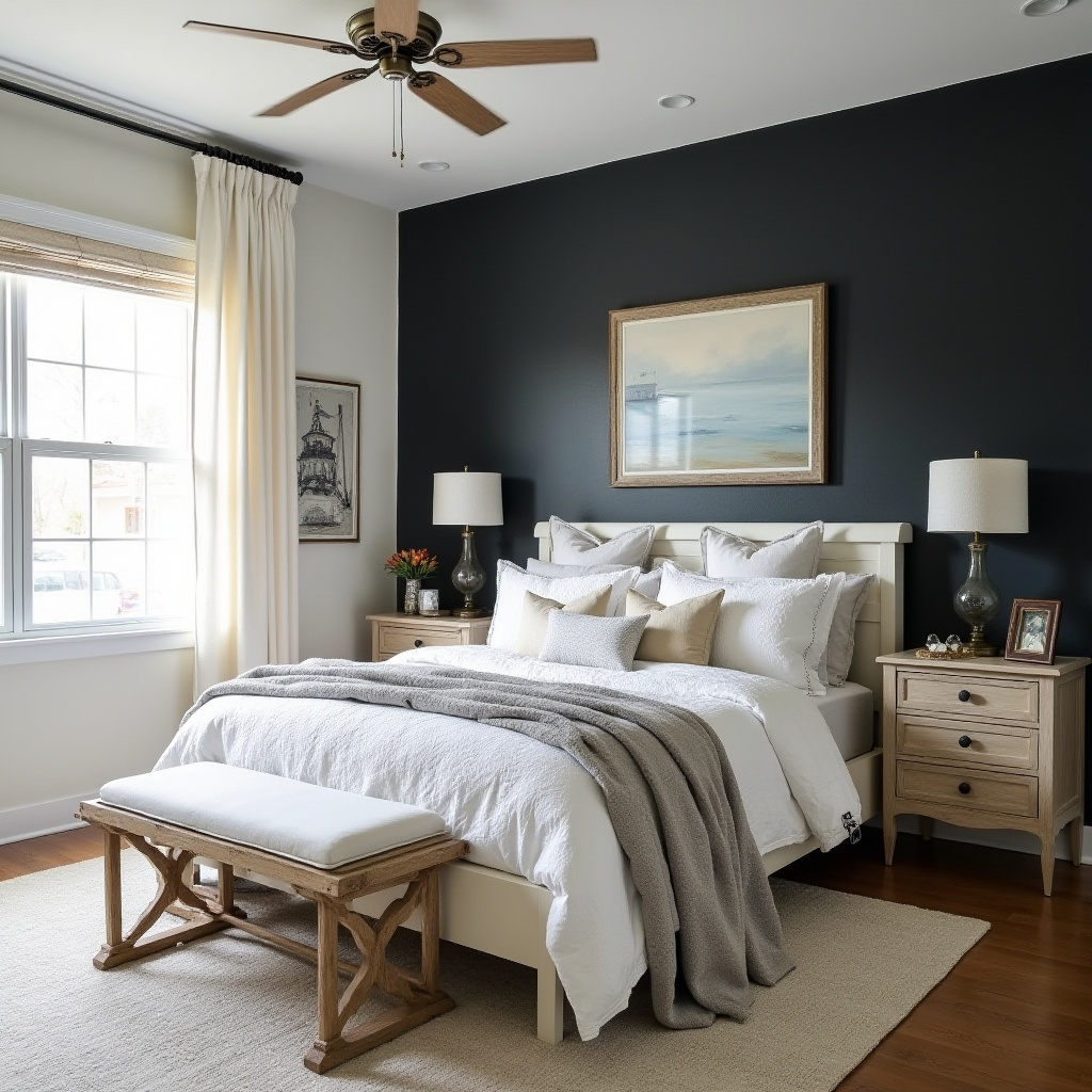 DIY black bedroom accent wall 35