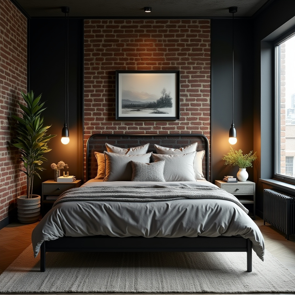 DIY black bedroom accent wall 4
