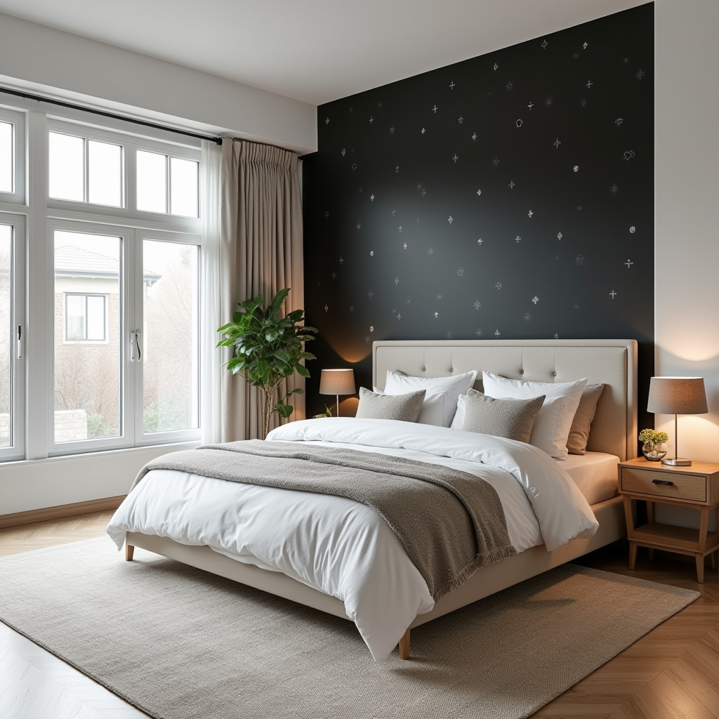 DIY black bedroom accent wall 5