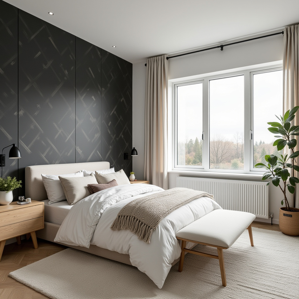 DIY black bedroom accent wall 6