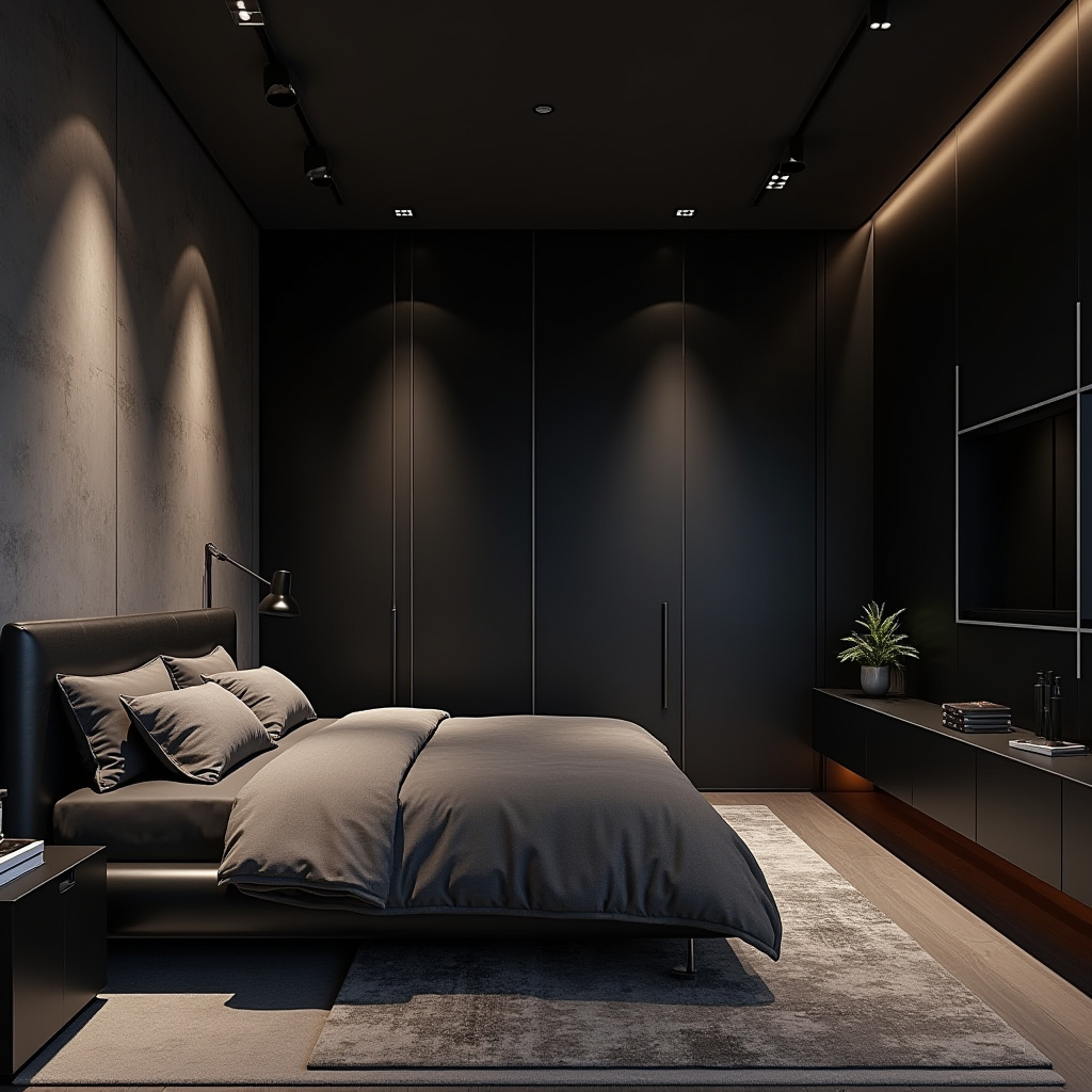 DIY black bedroom accent wall 8