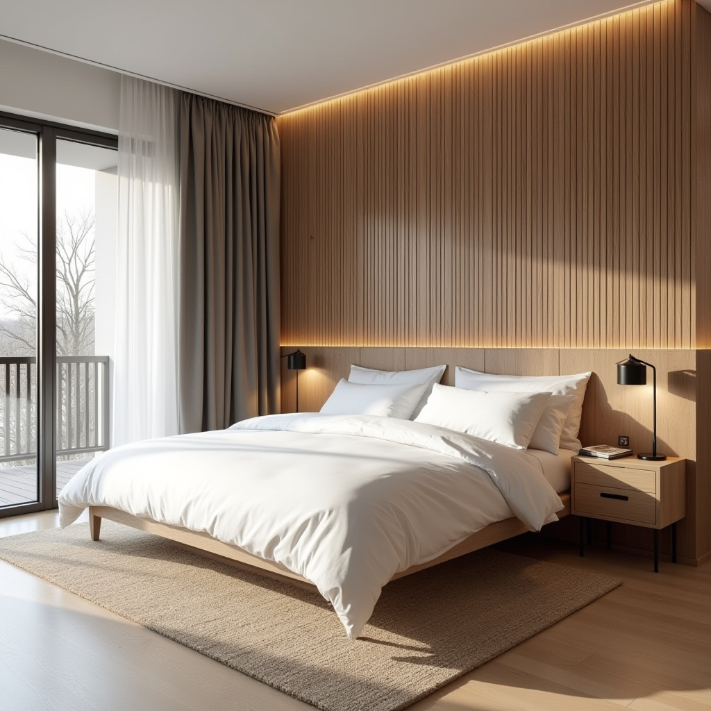 bedroom accent wall behind bed 2