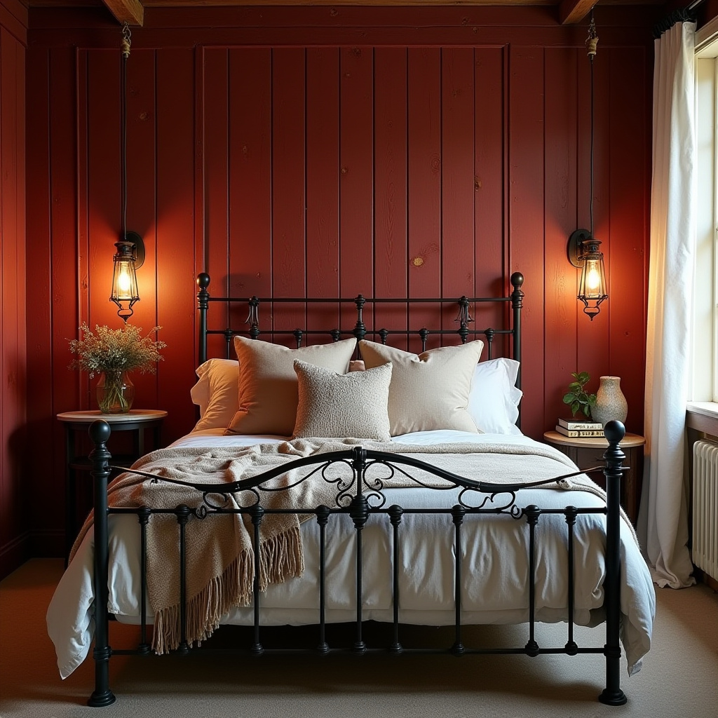bedroom accent wall behind bed 22