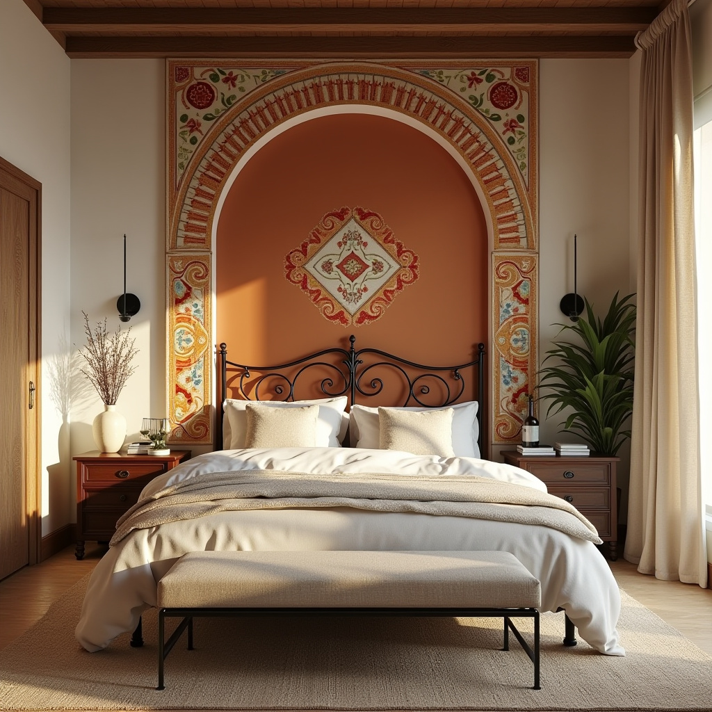 bedroom accent wall behind bed 23