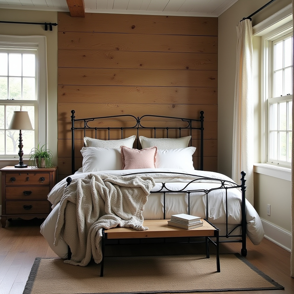 bedroom accent wall behind bed 30