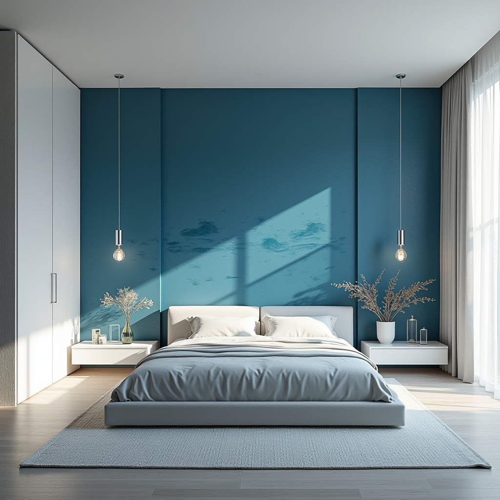 bedroom accent wall behind bed 31