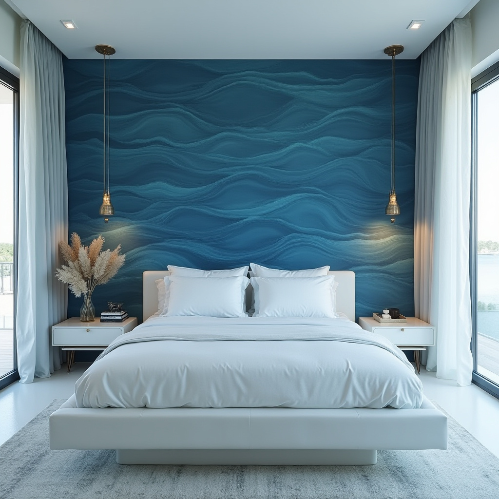 bedroom accent wall behind bed 32
