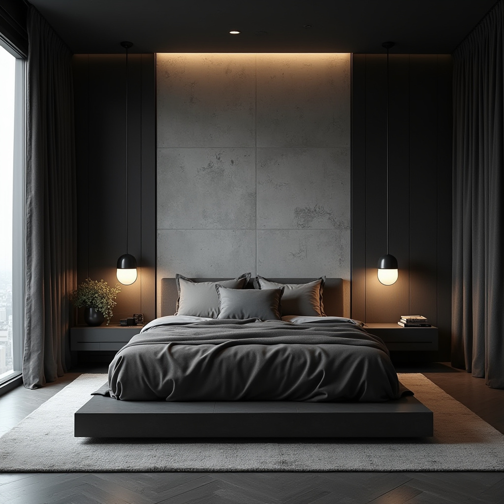 bedroom accent wall behind bed 35