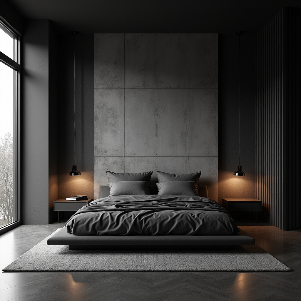 bedroom accent wall behind bed 36