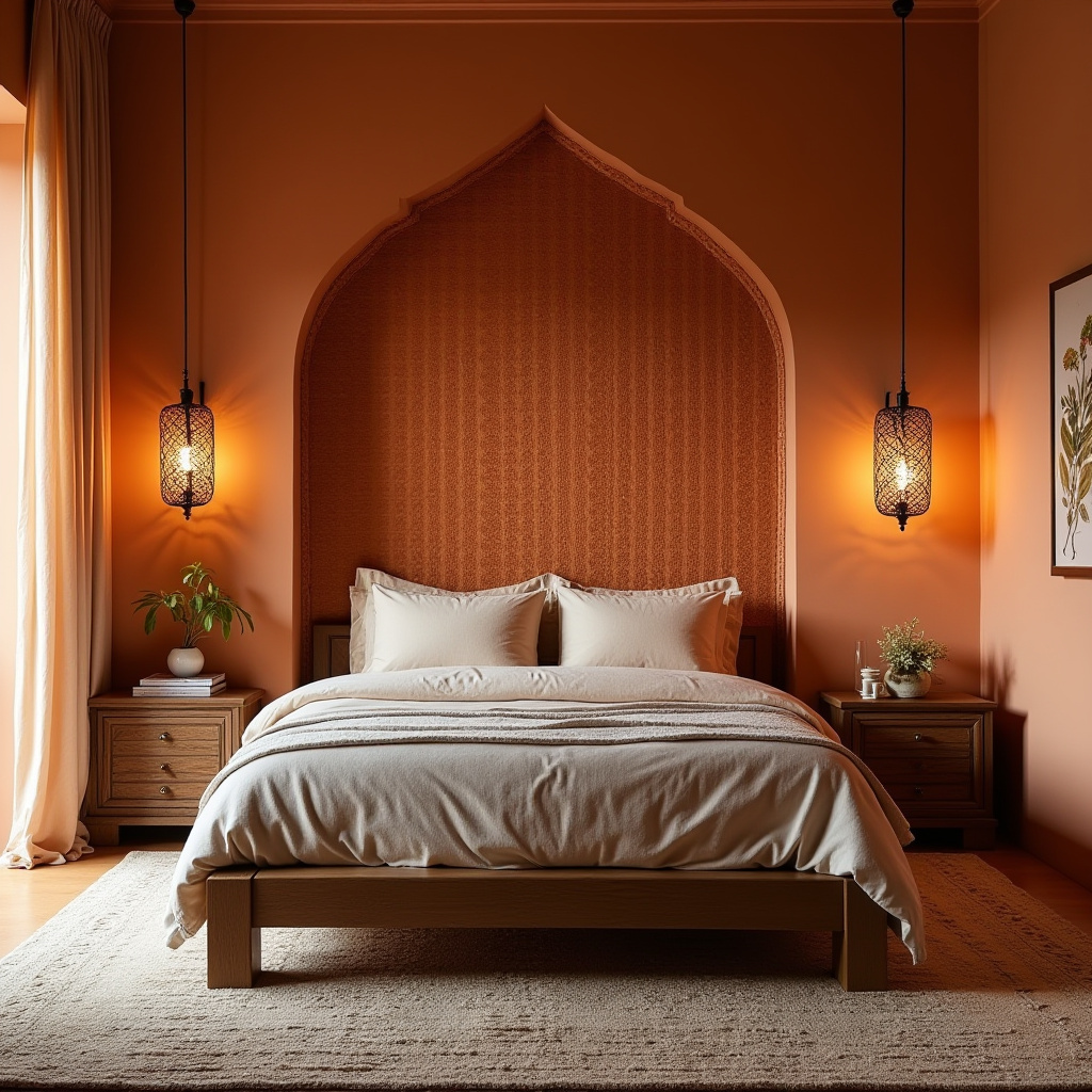 bedroom accent wall behind bed 38