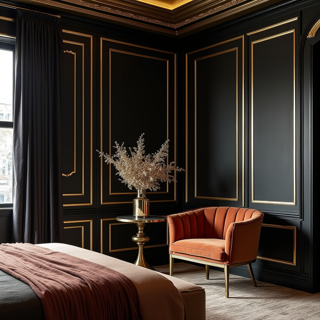 bedroom accent wall between windows 25