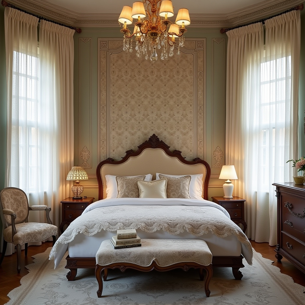 bedroom accent wall between windows 31