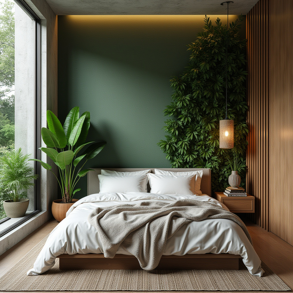bedroom accent wall between windows 33