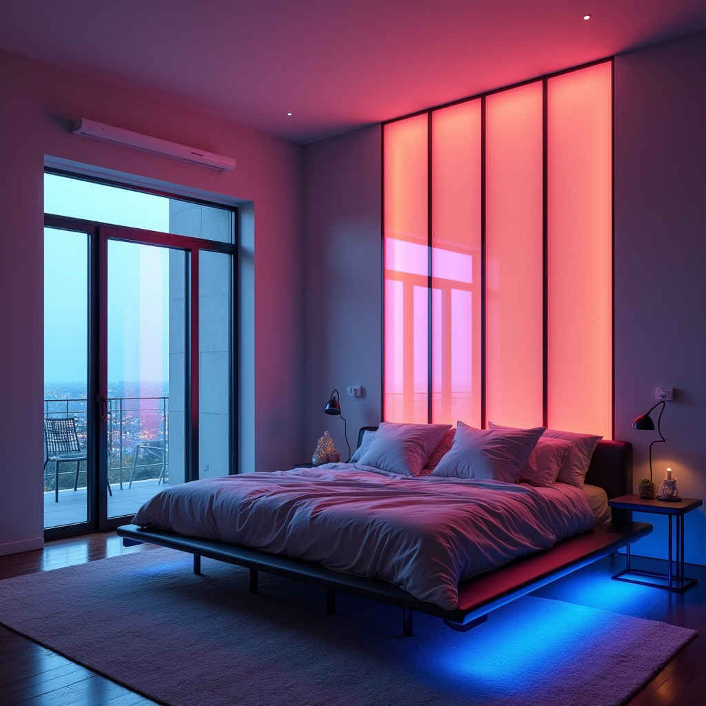 bedroom accent wall between windows 38
