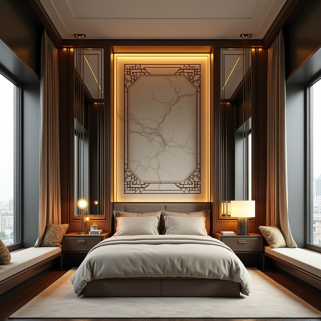 bedroom accent wall between windows 7