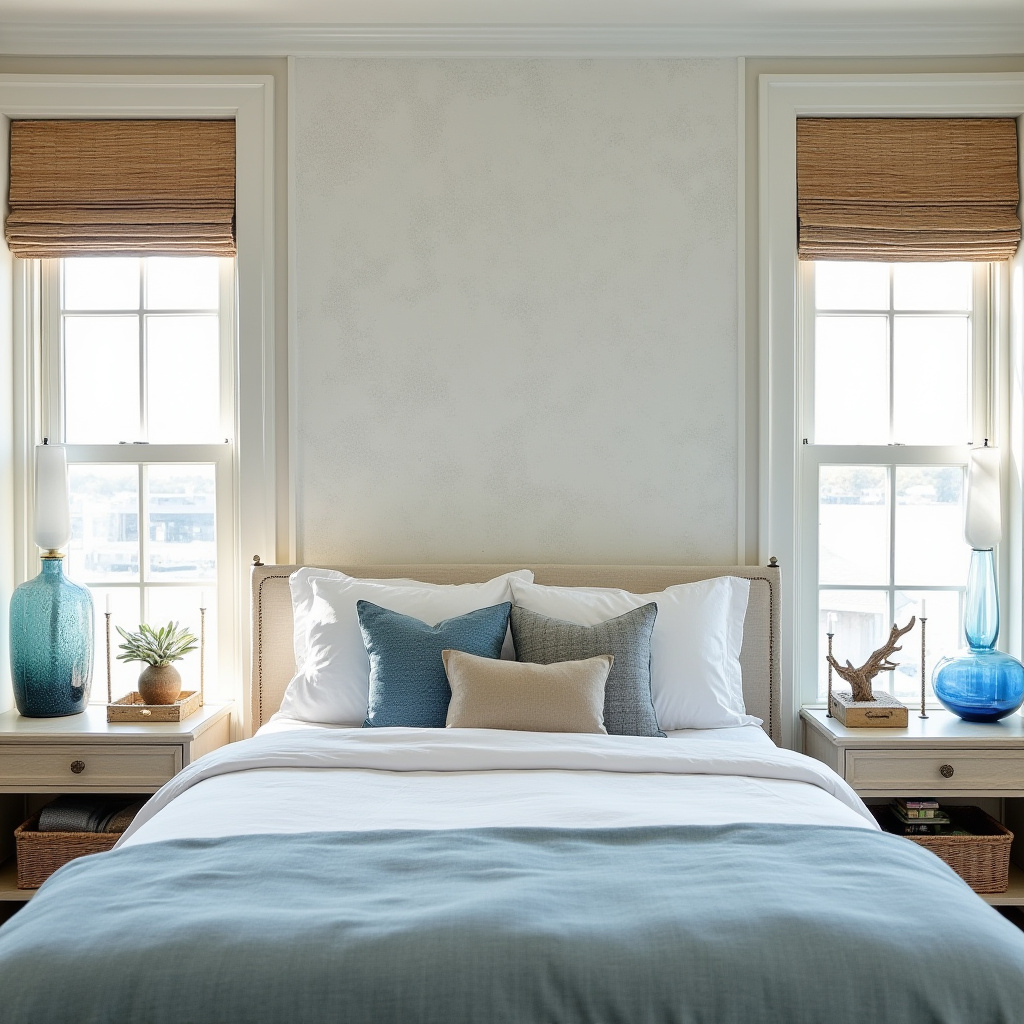 bedroom accent wall between windows 9