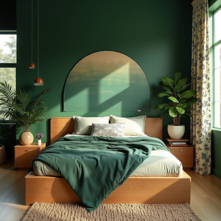 bedroom accent wall paint design ideas 6