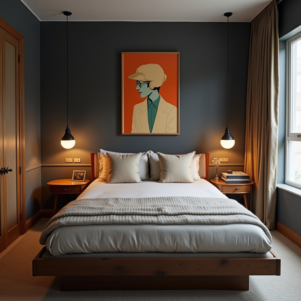 bedroom dark grey accent wall 12