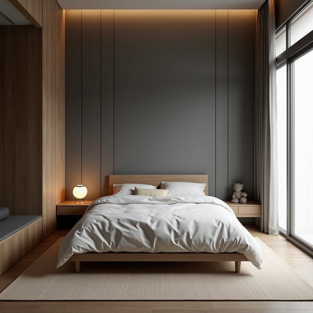 bedroom dark grey accent wall 13