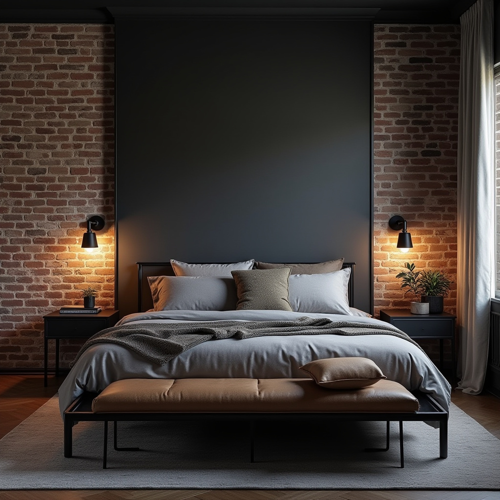bedroom dark grey accent wall 16