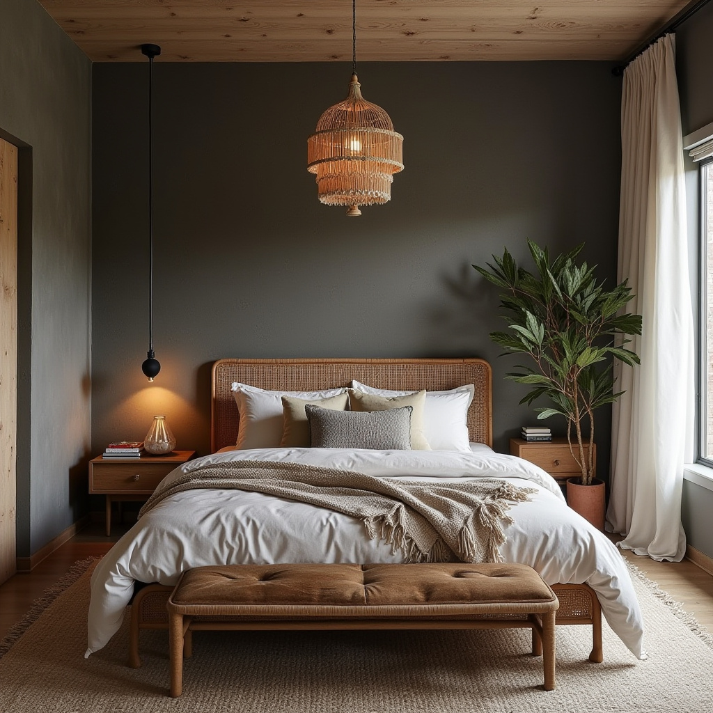 bedroom dark grey accent wall 20