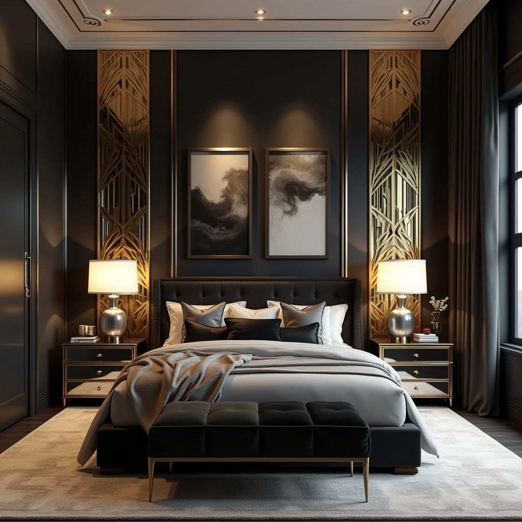bedroom dark grey accent wall 21