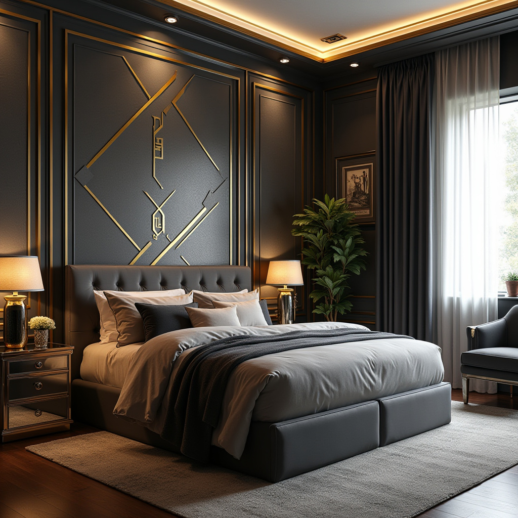 bedroom dark grey accent wall 22