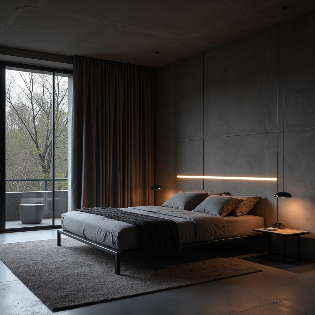 bedroom dark grey accent wall 23