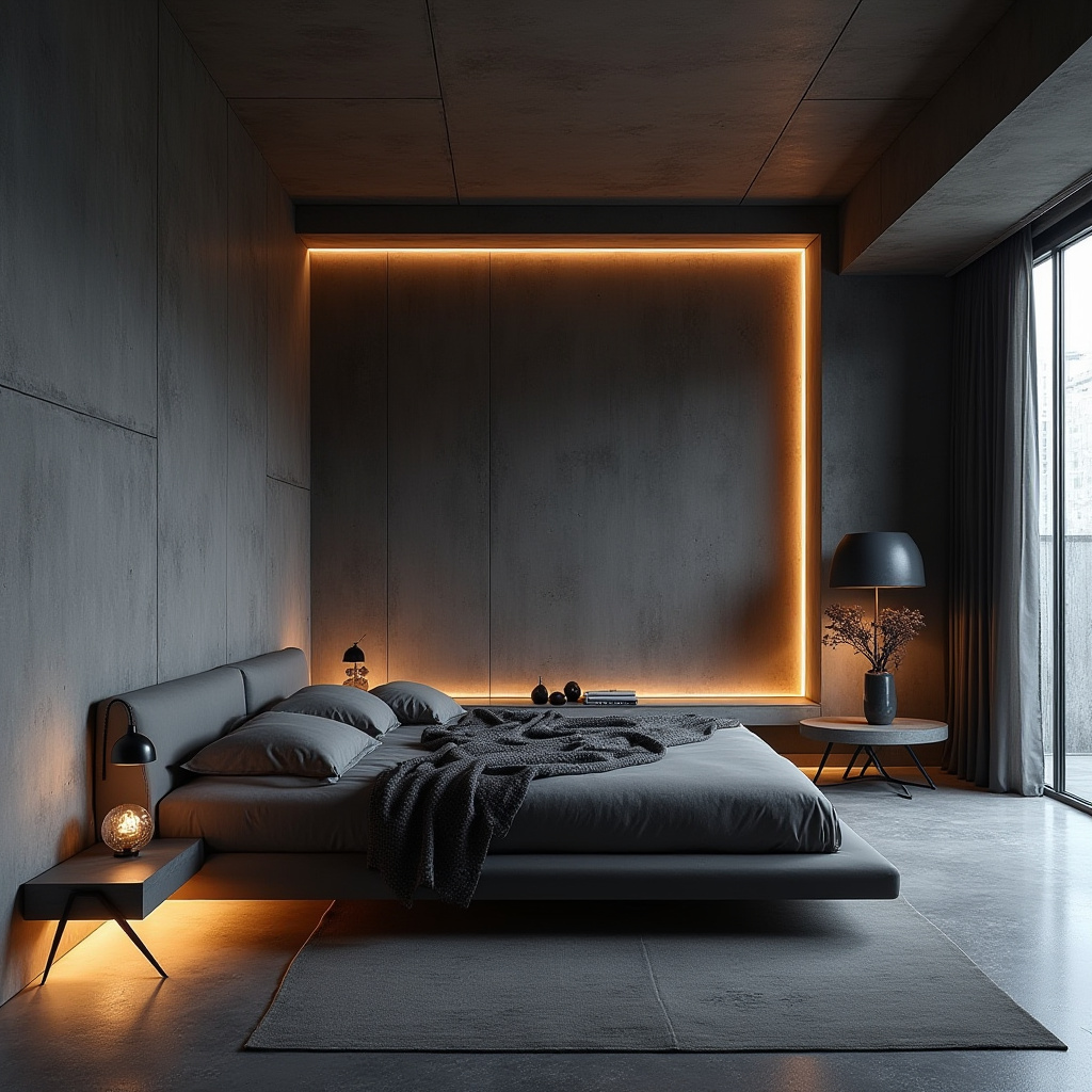 bedroom dark grey accent wall 24