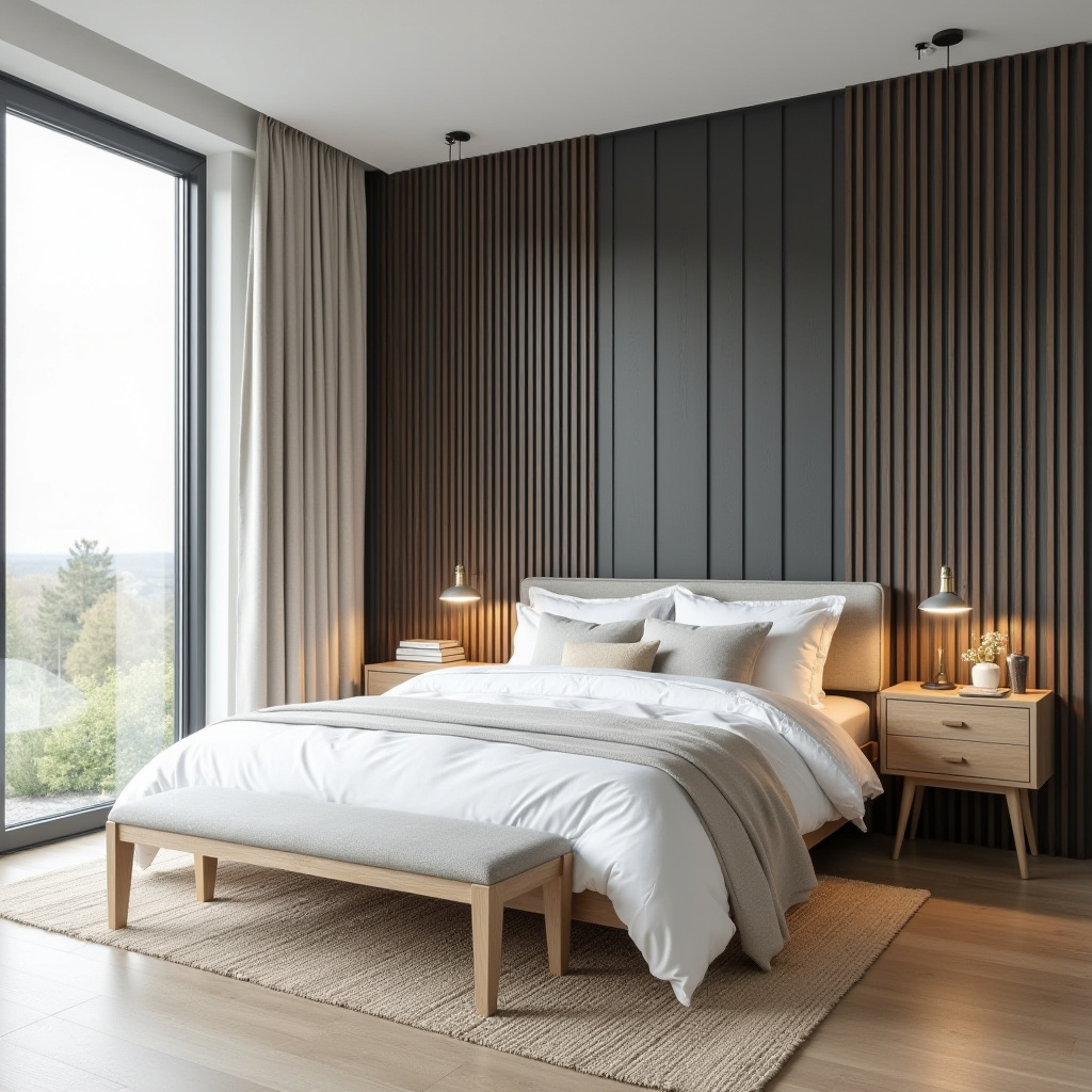 bedroom dark grey accent wall 25