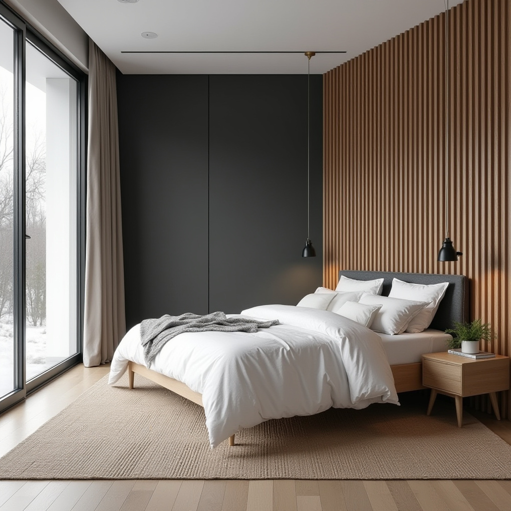 bedroom dark grey accent wall 26