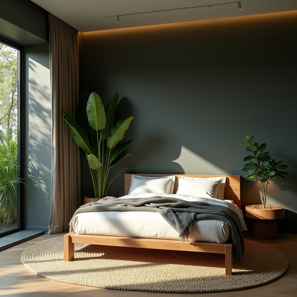bedroom dark grey accent wall 27