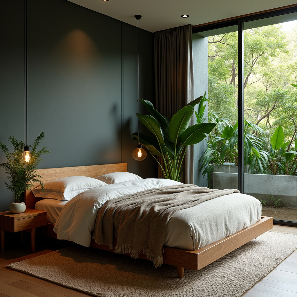 bedroom dark grey accent wall 28