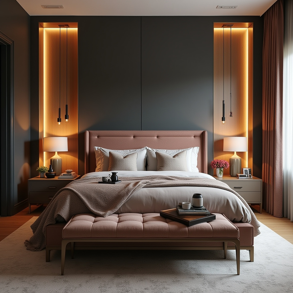 bedroom dark grey accent wall 30