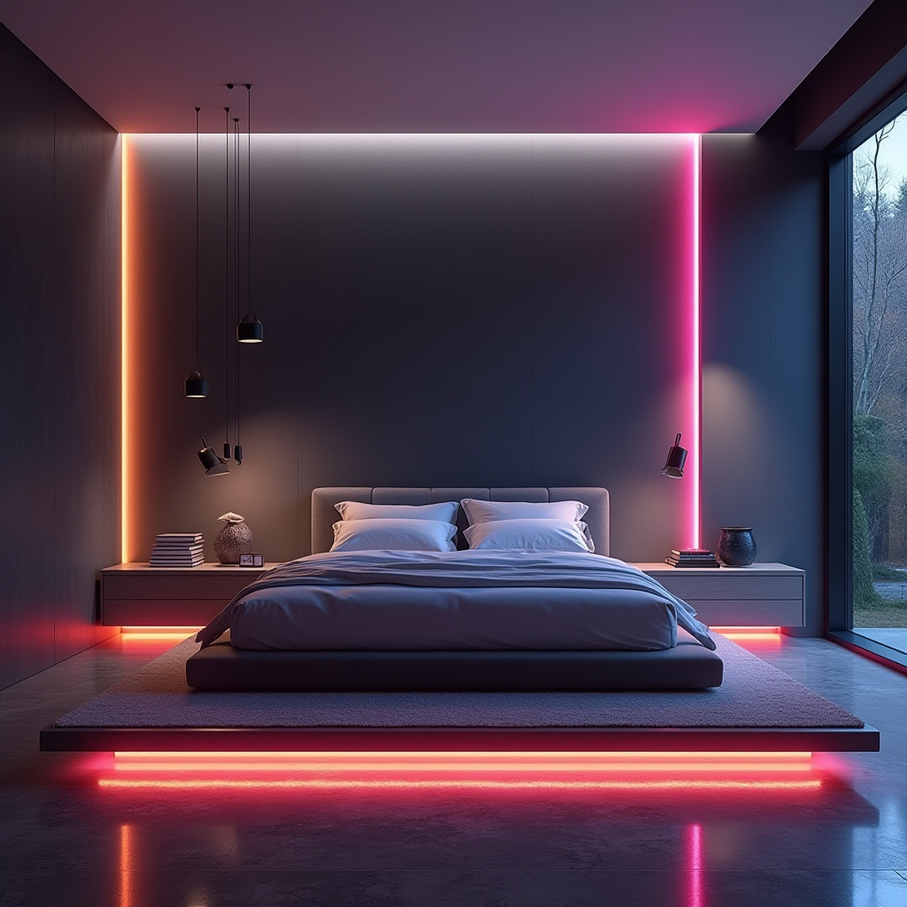 bedroom dark grey accent wall 31