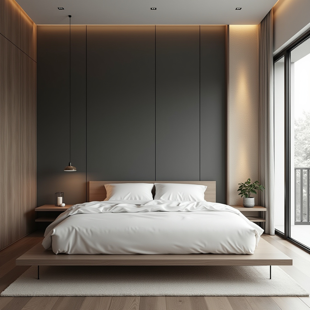 bedroom dark grey accent wall 35