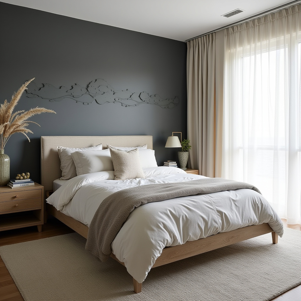 bedroom dark grey accent wall 40