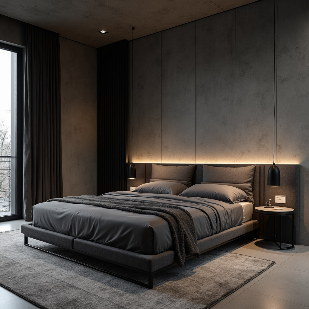 bedroom dark grey accent wall 5