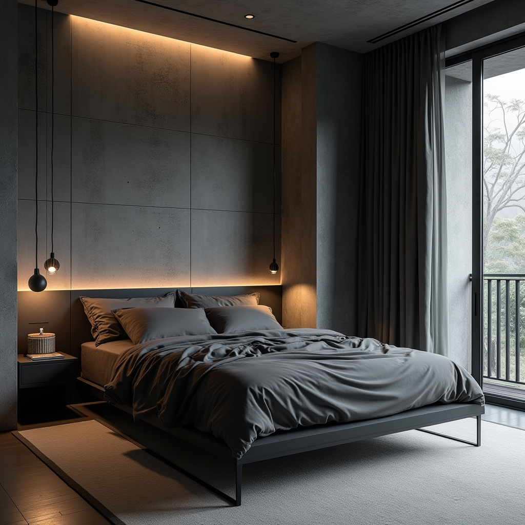 bedroom dark grey accent wall 6