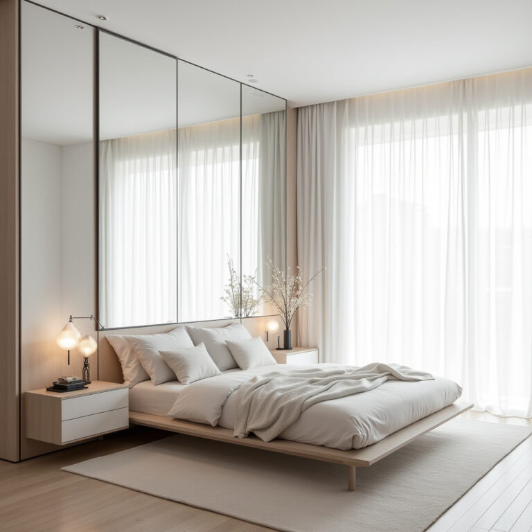 bedroom mirror accent wall 1