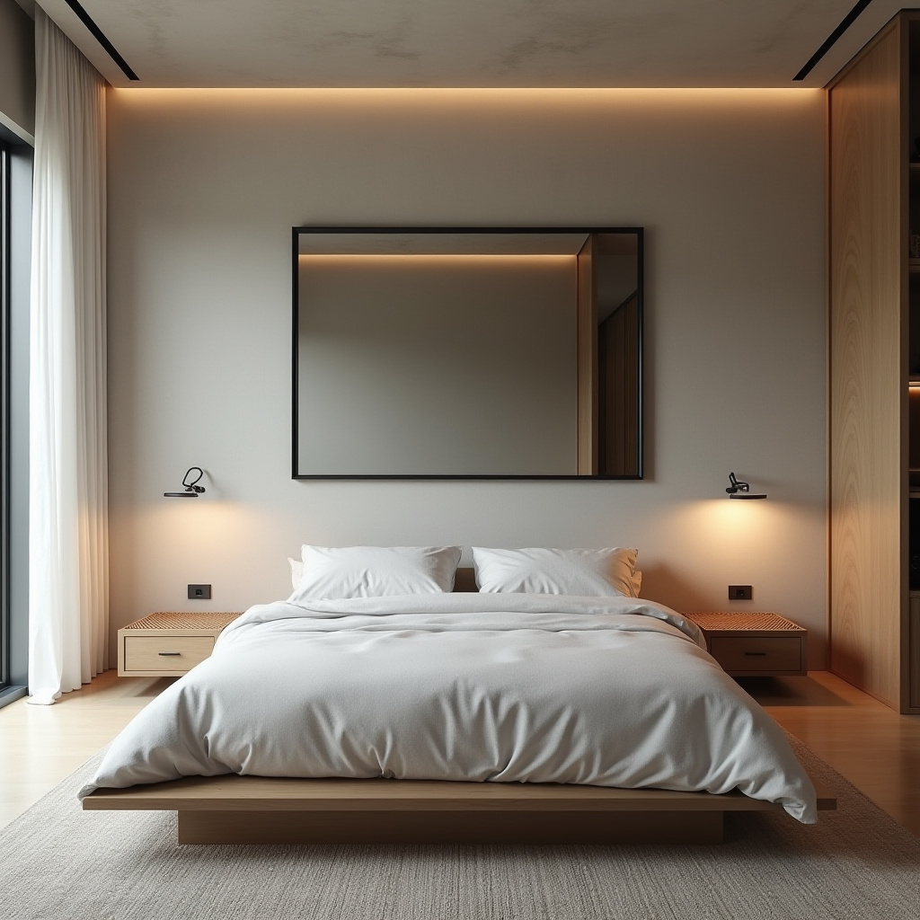 bedroom mirror accent wall 17