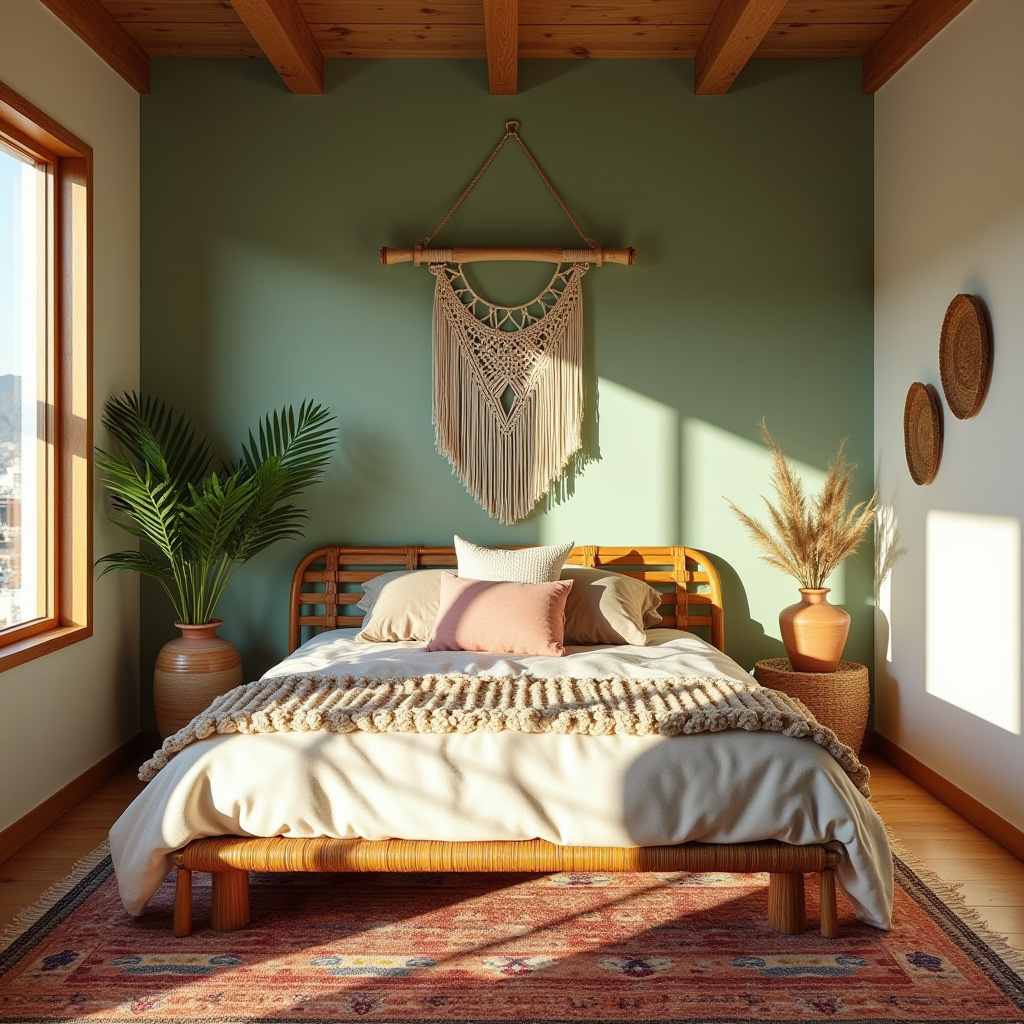 bedroom sage green accent wall 11